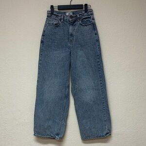 Scuffers womans embroidered star Classic Blue wide leg Denim jeans size XS